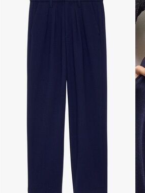 Alex Mill Navy High-Rise Wide-Leg Trousers